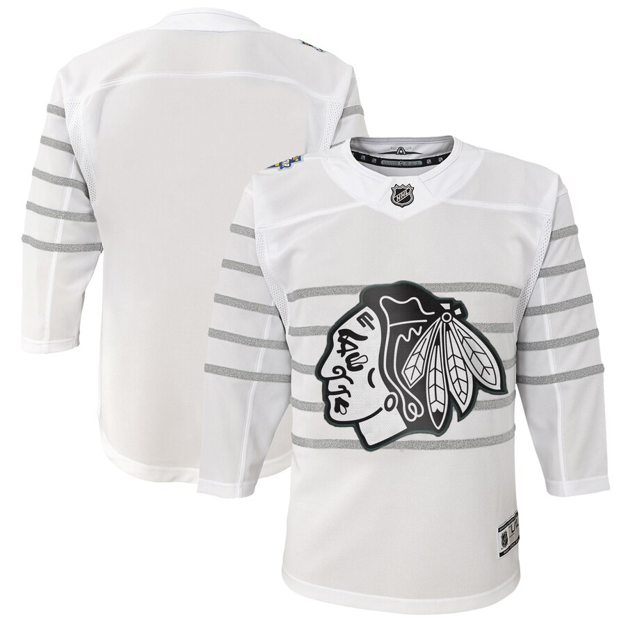 Youth Chicago Blackhawks White 2020 NHL All-Star Game Premier Jersey->youth nhl jersey->Youth Jersey